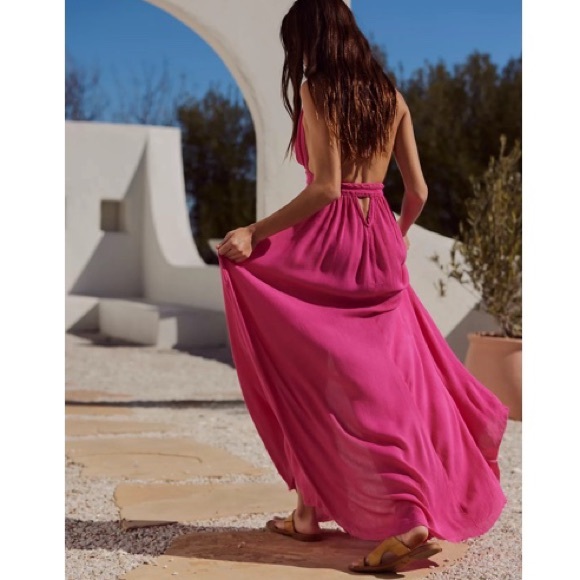 💖6 HOURS ONLY PRICE💖NWT Free People Look Into the Sun Maxi Dress, Magentiful, XS - Picture 2 of 6